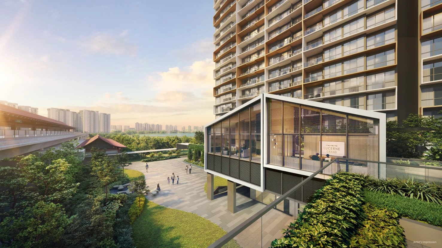 Artist’s impression of Lucerne Grand and its connection towards Lakeside MRT